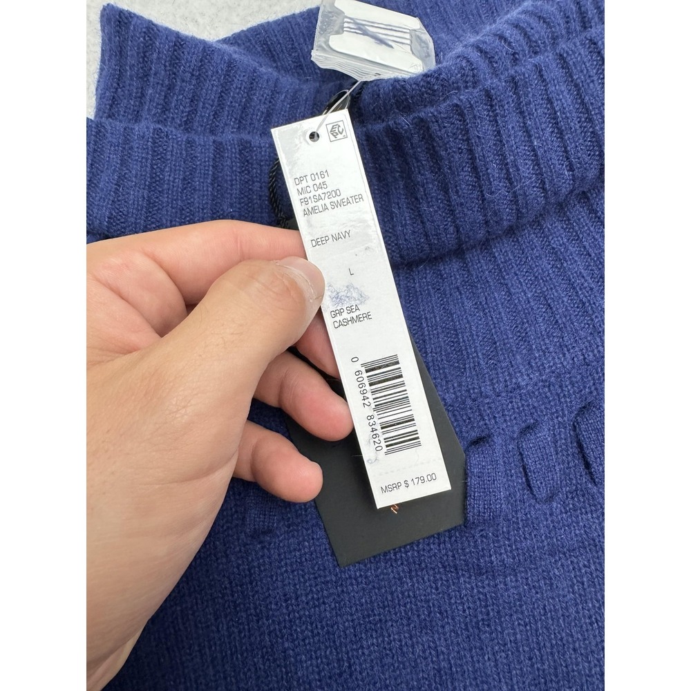 Antonio Melani Amelia Sweater Women's Large Deep Navy 100% Cashmere Cowl Neck - Picture 3 of 8